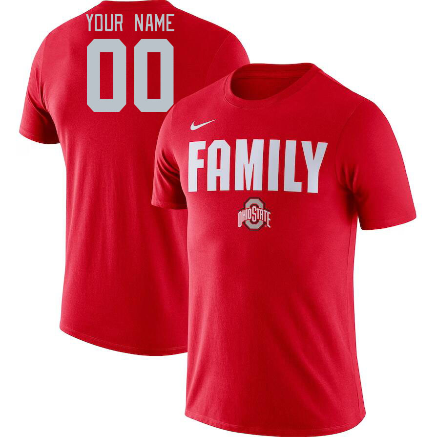 Custom Ohio State Buckeyes Name And Number College Tshirt-Red